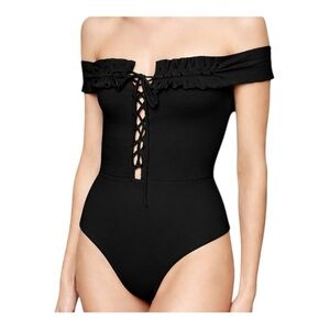 Devon Windsor Valentina Smocked Full-Piece in Black